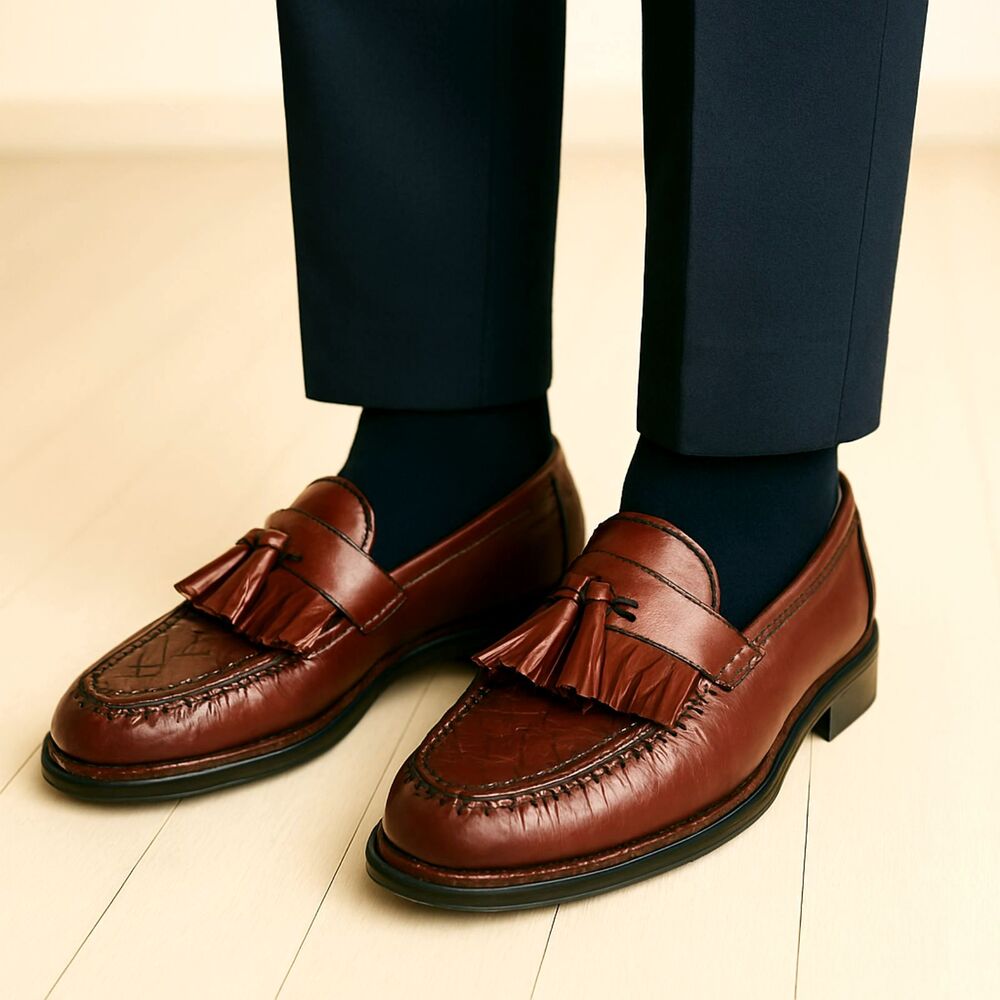 BOSTONIAN Mens Shoes Size 10 M Burgundy Cordovan Leather Kiltie Tassel ITALY